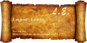 Leyrer Ervin névjegykártya