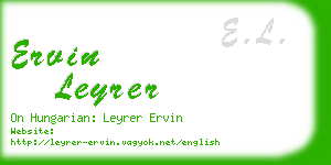 ervin leyrer business card